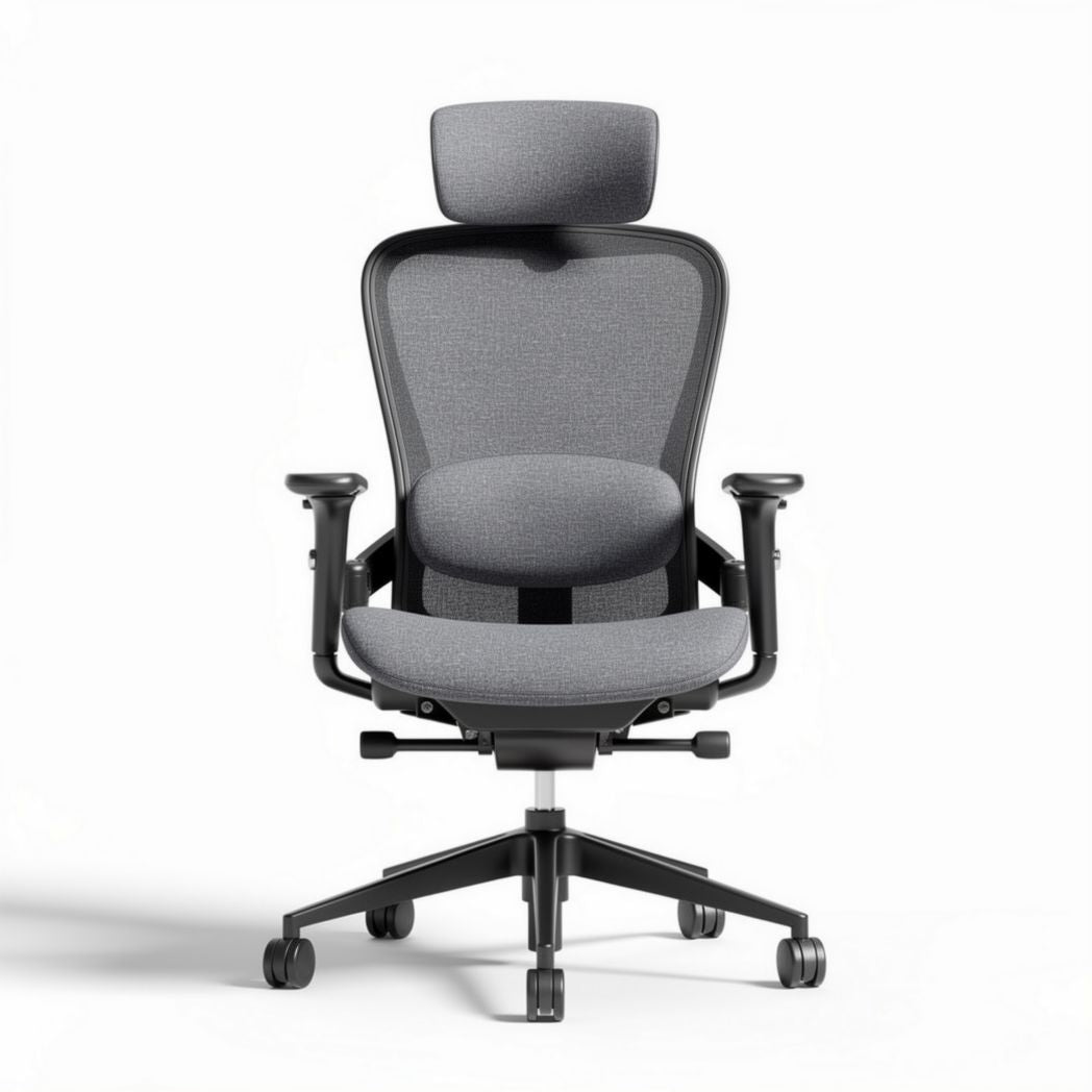 Sedia da ufficio ergonomica grigia con supporto lombare regolabile 60 x 60 x 120cm