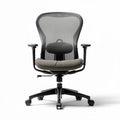 Sedia ergonomica con rete nera e seduta in tessuto grigio 60 x 60 x 100cm