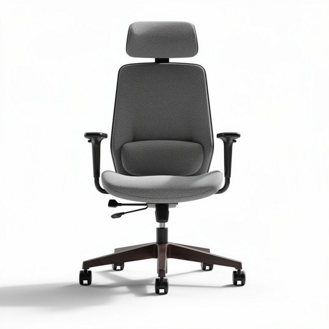 Sedia ergonomica grigia con supporto lombare e regolazione in altezza 60 x 60 x 120cm