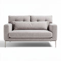 Divano in tessuto grigio chiaro con struttura metallica 200 x 100 x 90cm