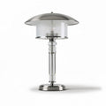 Lampada da tavolo con base in metallo e paralume in vetro trasparente 30 x 30 x 50cm