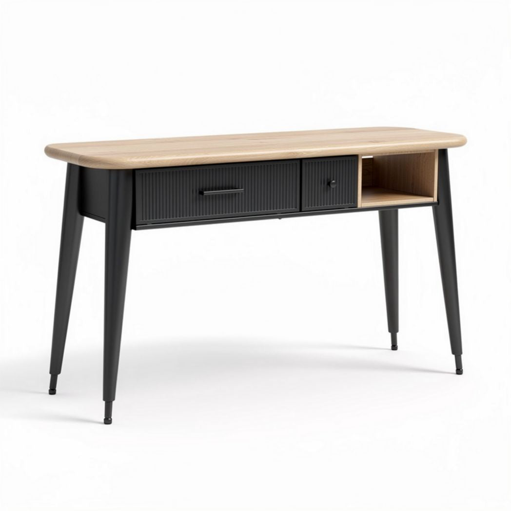 Scrivania moderna in legno e metallo con cassetto 120 x 60 x 75cm