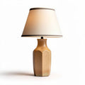 Lampada da tavolo in ceramica beige con paralume bianco 25 x 25 x 50cm